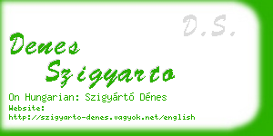 denes szigyarto business card